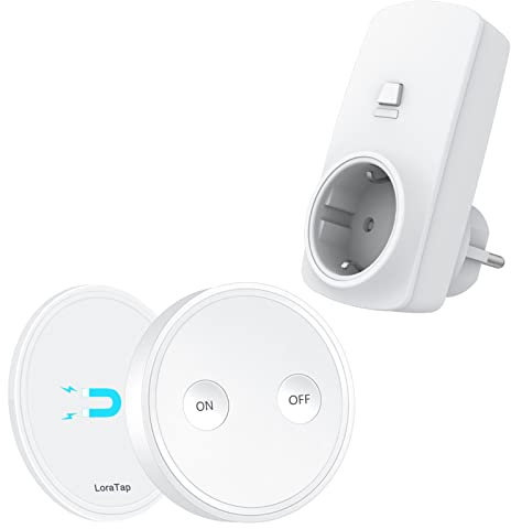 LoraTap Télécommande et Prise sans Fil, Contrôle Fiable 30m, 2500W, Fixation Magnétique, Facilité d’Utilisation, Idéale pour Appareils Électroménagers et Personnes à Mobilité Réduite