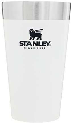 Stanley Adventure Stacking Beer Pint 0.47L - Termo Mantiene Fría 4 Horas - Jarra Cerveza Acero Inoxidable - Aislamiento al Vacío de Doble Pared - Apta Para Lavavajillas - Polar White