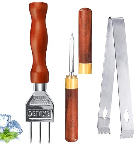 Eispickel – 18 cm Edelstahl-Eiszerkleinerer mit Holzgriff, ideal zum Brechen von Eis, Küchenwerkzeug