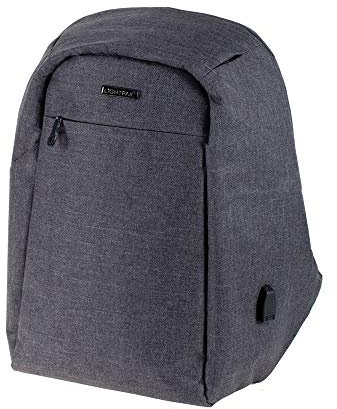 Rucksack SAFEPAK, Laptoprucksack aus 600D Nylon für 15 Zoll Notebook, Anti Diebstahl, USB Ladeport