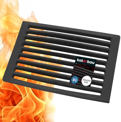 KOTARBAU® Grille de Cheminée en Fonte 30 x 20,5 cm Grille en Fonte pour Insert poele a Bois cheminee Grille Fonte cheminée