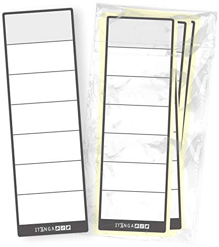itenga 50x Ordneretiketten Ordnerrückenschild für breite Ordner I Aufkleber für Ordnerrücken selbstklebend aus Haftpapier 6x19cm (grau)