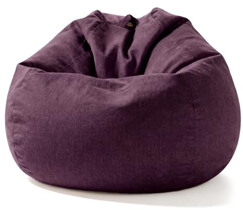 Aiire Pouf Poltrona a Sacco Moderno - Puffo per Sedersi con Imbottitura per la Camera da Letto - Puff Bambini XXL, Bean Bag Chair o Puf Gamer Grandi Viola