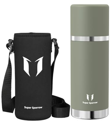 Super Sparrow Termosflaska - 750ml - Rostfri Stål Vattenflaska BPA-fri - Läckagesäker Termos, Läckagesäker Lock Som fungerar som mugg för sport och utomhusaktiviteter