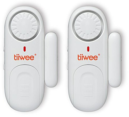 tiiwee Lot de 4 alarmes pour fenêtre et Porte - Protection Anti-effraction - 120 DB - avec Piles (4)