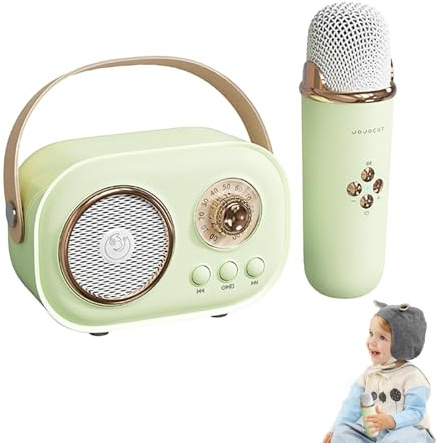 Machine de karaoké portable | Système de karaoké multifonctionnel | Petite machine de karaoké avec microphones sans fil, karaoké portable avec effets de changement de voix