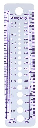 CYILPR Aguja de tejer plástico medidor círculo plantilla geométrica regla aguja de tejer herramienta de medición con escalas pulgadas/cm/mm
