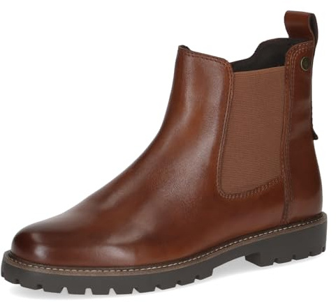Caprice Damen Stiefeletten mit Reißverschluss Wechselfußbett, Braun (Cognac Nappa), 39 EU