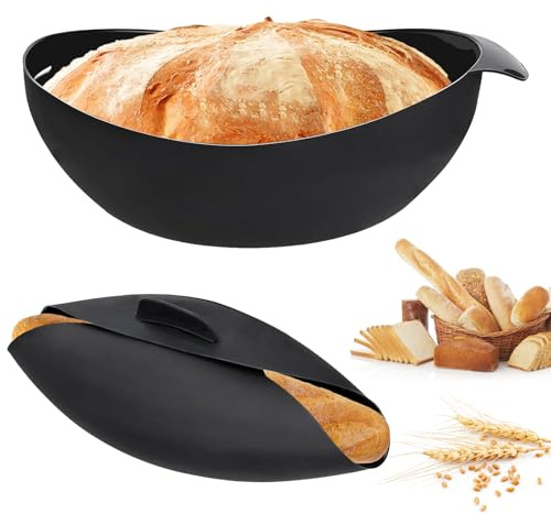WOUYTPE 2 Pièces Bol à Pain Ovale 3 en 1, Moule à Pain en Silicone, Moule Silicone Ovale, Conception Pliable, Facile à Démouler, pour Cuire des Gâteaux, du Pain et D'autres Douceurs, Parfait pour Noël