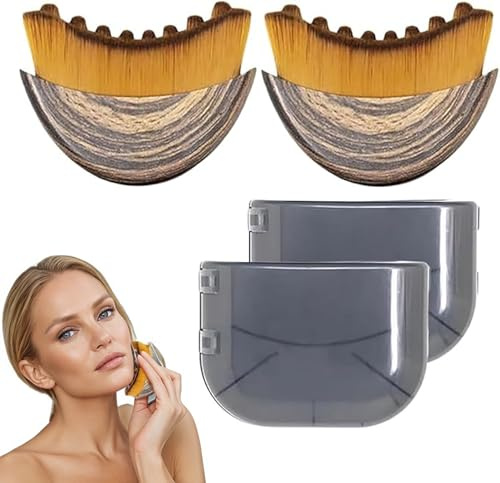 Lymphatic Contour Face Brush, Lymphatic Drainage Massager for Face, Dry Brushing Body Facial Brush,Chin & Jawline Sculpting,Ergonomic Massage Tool Set, for Lymphatic Drainage and Face Sculpting(2PCS)