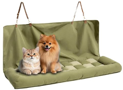 Moxeupon Asiento de perro para coche, cojín resistente a los arañazos para el asiento trasero de automóviles para cachorros, asiento trasero de coche, cuna de viaje para perros, para remolques