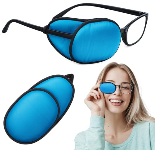 2 pezzi lembi oculari per adulti bambini occhiali morbidi lembo oculare sinistra destra bendaggio occhi deboli copertura oscurante per ambliopia strabismo dopo cataratta donna uomo