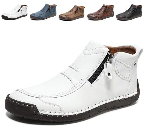 Herrslip-on Ortopediska Läderstövlar, Handgjorda Slip-on Körstövlar I Premiumläder For Män, Med Dragkedja I Sidan, Bred Tå