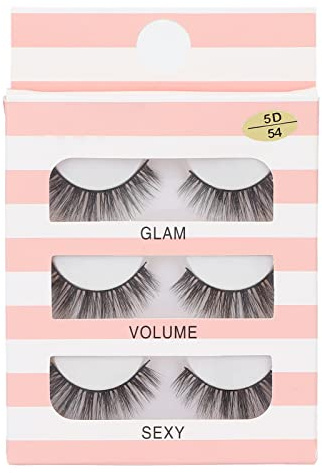 Faux Cils Magnétiques Réutilisables Naturels Légers 5D Faux Cils Coupe-Vent Imperméables pour Femmes Filles Fête Mariage Usage Quotidien Fibre Chimique 3 Paires