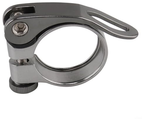 Belnotelt 34.9Mm Bike Seatpost Clamp, Quick Release Aluminum Alloy Seat Collar, Installation For Large Diameter Seat Posts, Secure Fit For Cycling, for MTB, Commuting(Titanium)