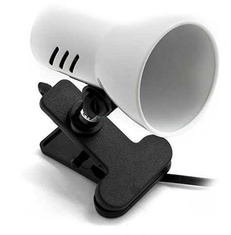 BRILONER - Lampada a morsetto, Lampada da tavolo, da lettura per libri, Girevole, Interruttore a cavo, Bianco