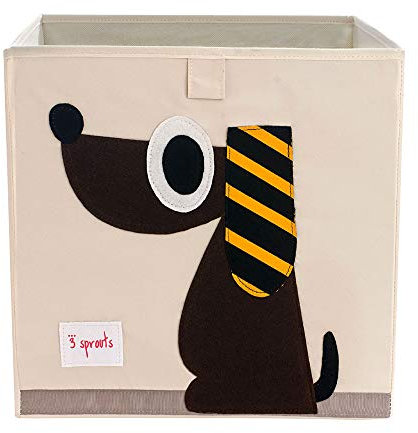 3 Sprouts, Aufbewahrungsbox Kinder mit Deckel, Spielzeugbox für Kallax Regale, Box zur Spielzeugaufbewahrung, Kinder Aufbewahrungsbox Kinderzimmer, Aufbewahrungsboxen für Spielzeug - Hund