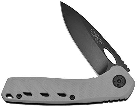 Camillus 19802 Slot Klappmesser, 6,9 cm Carbonitride Titanium AUS-8 Stahlklinge, GFN Griff, schwarz/grau, 17,1 cm