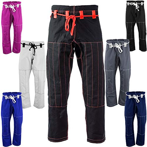 Roar BJJ Gi Pants Brazilian Jiu Jitsu Gi Martial Arts MMA Grappling Kimono New (Red/Black, A3)