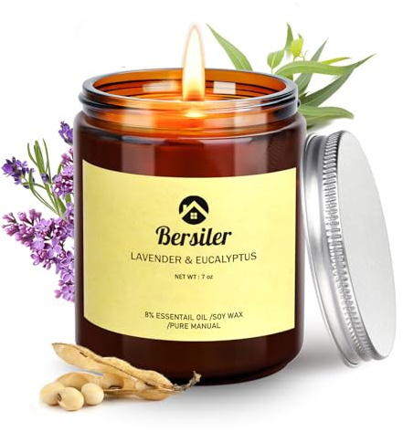 Scented Candles, Lavender Eucalyptus Candles, Non Toxic Soy Candle