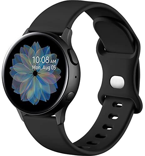 Mastten Silikonarmband, kompatibelt med Samsung Galaxy Watch Active 2 40 mm/44 mm, 20 mm sportband med dubbla hål för Galaxy Watch 4/Watch 4 Classic/Watch3 41 mm/Watch 42 mm