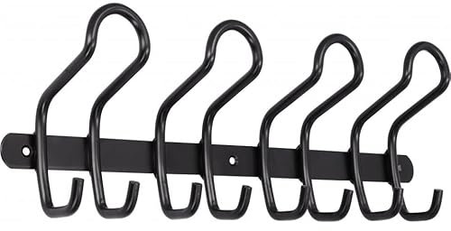 SIRO Hakenleiste Kreuzau, Schlicht, Stahl schwarz matt pulverbeschichtet, 400 mm x 83 mm x 145 mm, LA 180 x 2 mm, 1783-400PB12V1P