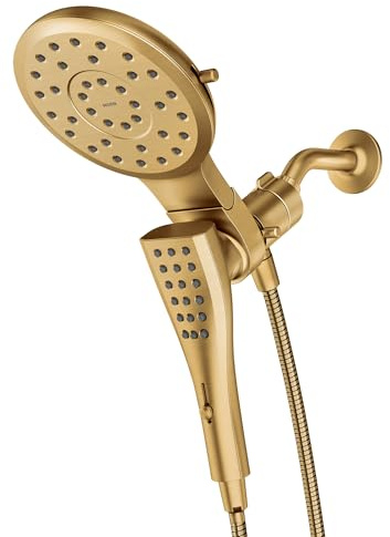 Moen Verso Brushed Gold Eight-Function Eco Performance 7 Wide Spray Shower Head and Detachable Handshower Combo with 72 Hose, 220C3EPBG