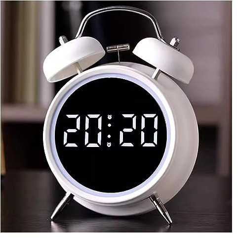 GRFIT Sveglia da Comodino Sveglia Digitale Ricaricabile, Doppia Campana, Luce Notturna, Facile da Impostare, Molto rumorosa for Adolescenti e Anziani Sveglia Multifunzionale (Color : A)