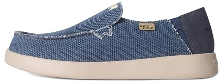 Kickback Barbeach Mocassini Slip‑On da Uomo in Tela – Scarpe Estive Casual con Suola Antiscivolo per Viaggio, Spiaggia e Uso Quotidiano - Deep Navy, EU 44