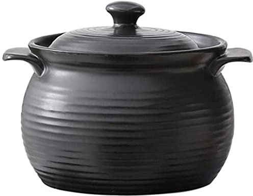 CVNIMV Cacerola Cazuela De Cerámica Olla De Barro Olla De Barro Mejora La Nutrición, La Salud Y El Ahorro De Energía-4L ()