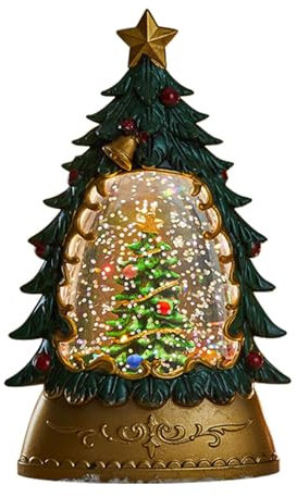 Bola de Nieve Brillante,Globos de Nieve, Bola Brillante con Forma de árbol de Navidad, Luz Nocturna de Bola Brillante de otoño, Decoraciones iluminadas en la Puerta para el hogar Interior, Mesa