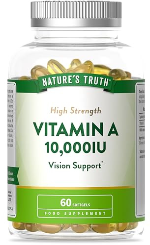 Vitamin A Capsules 10,000IU | High Strength Supplement | Retinyl Palmitate | 60 Softgels | Nature's Truth