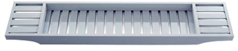 Bandeja organizadora para bañera con divisor extensible, multifunción, para accesorios de ducha (gris)