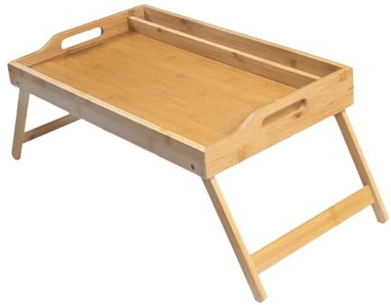 KESOTO Vassoio Da Letto in Legno, Vassoio per Snack E Colazione, Leggero per La Cucina, Gambe Pieghevoli