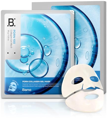 Bano PDRN Collagen Gel Mask - Korean Overnight Face Mask for Firming & Deep Hydrating | Biome PDRN for Skin Elasticity | Korean Skin Care for Sensitive Skin | Fragrance-Free |1.23 oz, 4EA