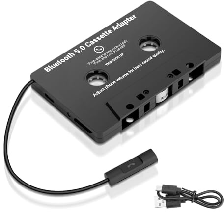Gbformat Adattatore Cassetta Autoradio BT 5.0 con Microfono, Aux Adaptador Cassetta Adattatore da Auto per Chiamate Lettore di Cassette per MP3 CD Convertitore Radio