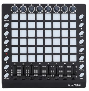 MIDI-Controller, MIDI-Pad-Beat-Maker-Maschine mit anschlagdynamischen RGB-Pads, 8 Knöpfen, 8 Schiebereglern, USB-MIDI-Eingangsausgang, tragbares MIDI-Pad für Anfänger in der