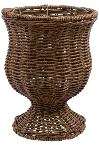 Cesta tejida para plantas – Copa de vino tejida a mano decorativa | Macetas de ratán artificial | Para jardín, porche, puerta delantera, patio, terraza, pared, suelo y sala de estar