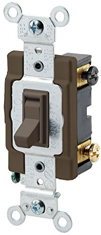 Leviton 15-Amp 120/277-Volt, Toggle Framed 4-Way AC Switch, 54504-2, Tan Brown