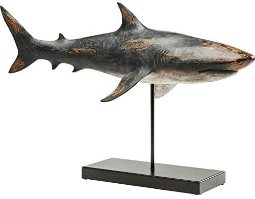 Kare Design Deko Figur Shark Base, Schwarz/Weiß, Deko Objekt, Tiermotiv, Meerestier, Stahl Gestell 39x59x24 cm (H/B/T)