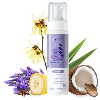 kin+kind, Lavender Calm, Dog & Cat Waterless Bath, Herbaceous Lavender, 1 x 236ml