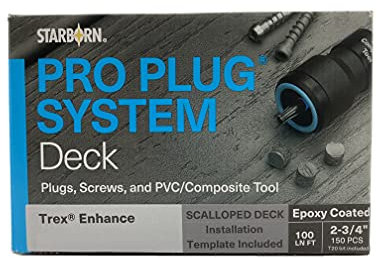 Starborn Pro Plug SystemToasted Sand PVC Composite Deck Boards, Covers 40 Sq Ft Complete Kit with Plugs, Screws, and Tool