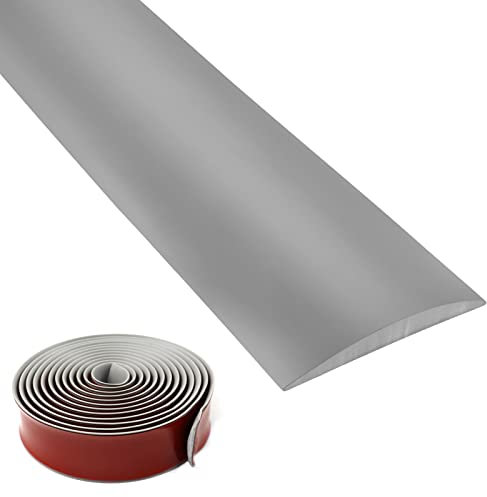SDLDEER 3m Übergangprofil Selbstklebend, 5cm Breit Übergangsleiste Selbstklebend Bodenleiste Abdeckleiste für Fußböden(Grau)