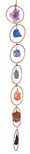 Ailopta 7 Chakra Gemstone Wall Decor, Crystal Chakra Wall Hanging, Grandi Pietre Preziose di Ornamento Appeso, Appendiabiti da Parete in Fatto A Mano Decorazioni Meditazione,Colore Casuale