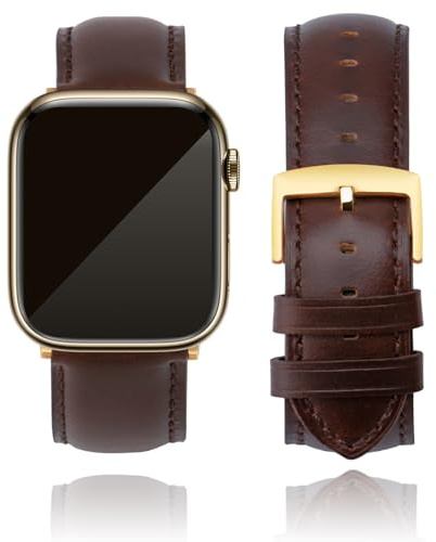 CORROPELLE läder Klockband Kompatibel med Apple Watch 49mm 46mm 45mm 44mm 42mm 41mm 40mm 38mm, Klockarmband av Läder Toppkorn Ersättningsband för iWatch 11 10 9 8 7 6 5 4 3 2 1 SE3/2/1 Ultra3/2/1