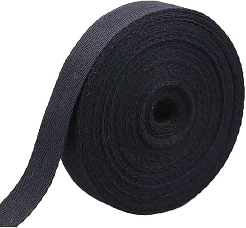 Köperband, rakt band, sömband, bomullsband (svart – 10 meter, 40 mm bredd)