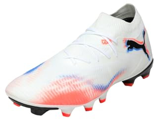 Puma Chaussures de Football Future 8 Match FG/AG, Puma Puma Blanche, Noire, Rouge éclatante, 43 EU