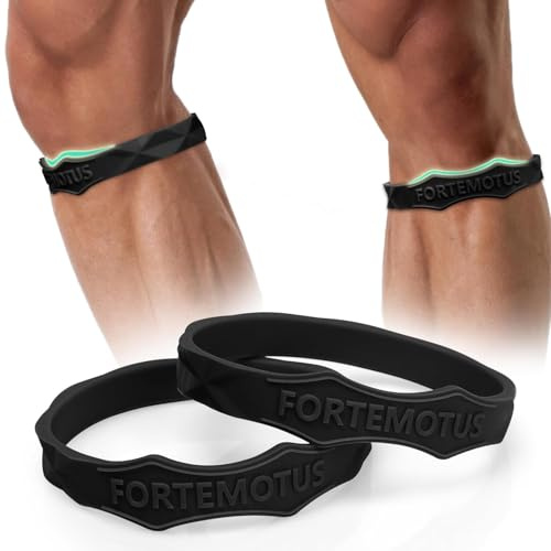 FORTEMOTUS Rodillera de Silicona para Tendinitis Rotuliana, 2 Piezas Cincha Rotuliana, Soporte de Tendón Rotuliano para Rodilla, Fitness, Deportes y Correr, Tallas L y XL