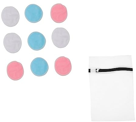 HAMPPLIES 10piezas Discos Desmaquillantes De Bambú Reutilizables Pads Faciales Redondos De Fibra De Bambú Para Eliminar Maquillaje El Baño