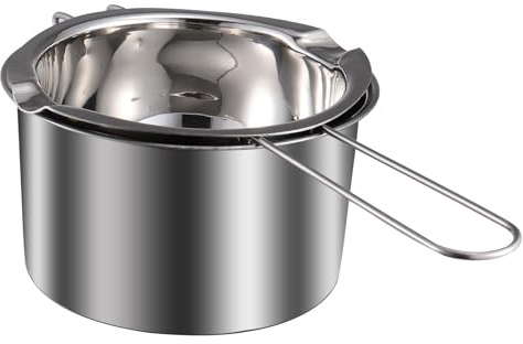 IDEANATEGRATE Pentola Doppio per Bagnomaria in Acciaio Inox 400ml per Melting Wax e Chocolate per Candle Making e Cucina Professionale